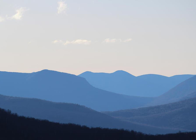 Mountains at dusk