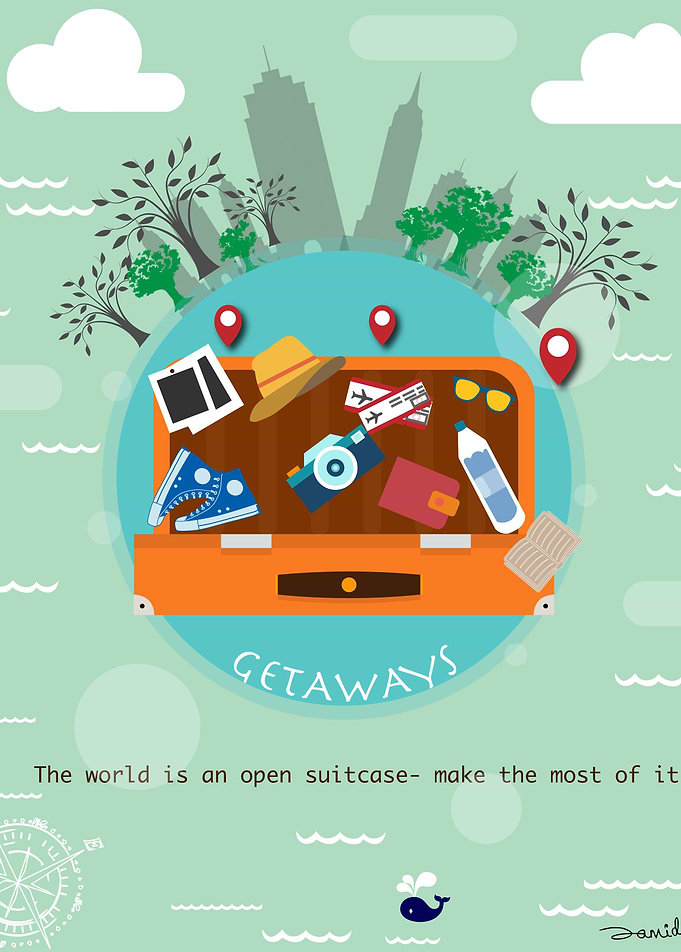 World is an open suitcase