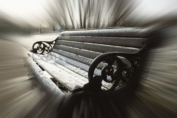 winter bench