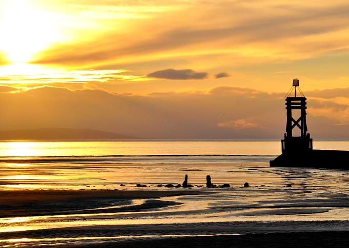 silhouettes at sunset