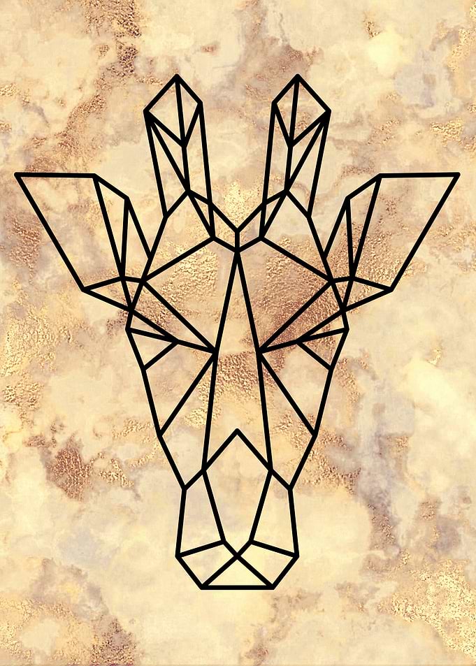 Geometric Giraffe Art