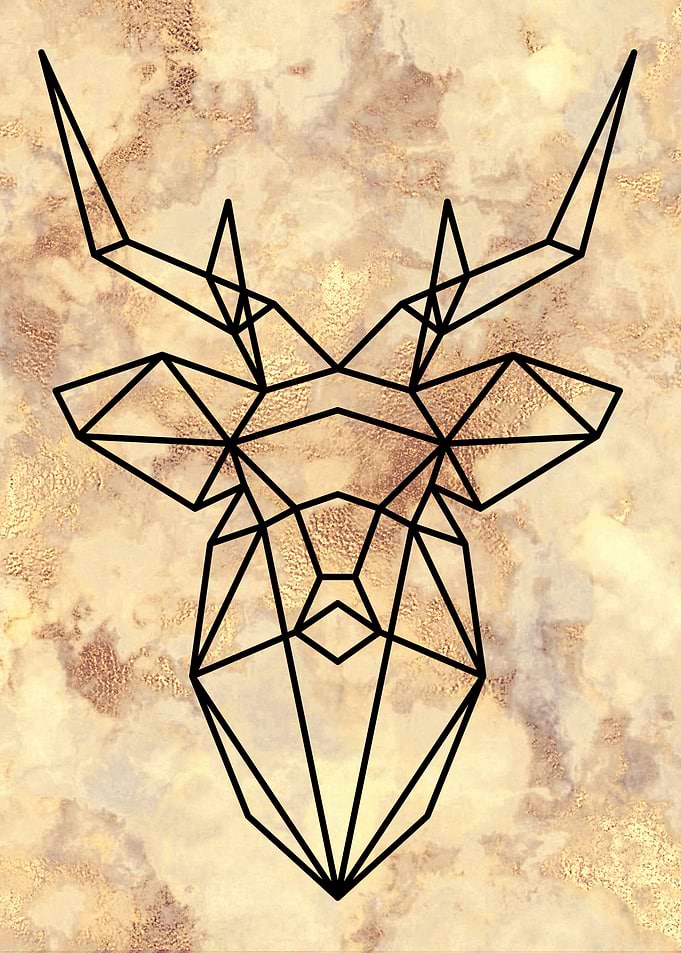 Geometric Deer Art
