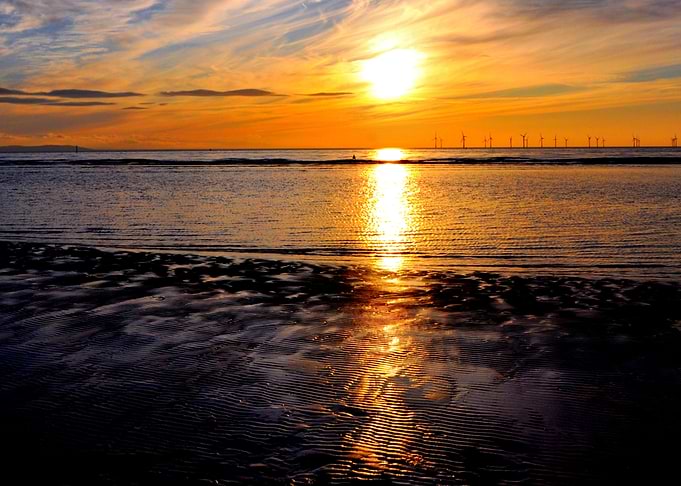 sun reflected