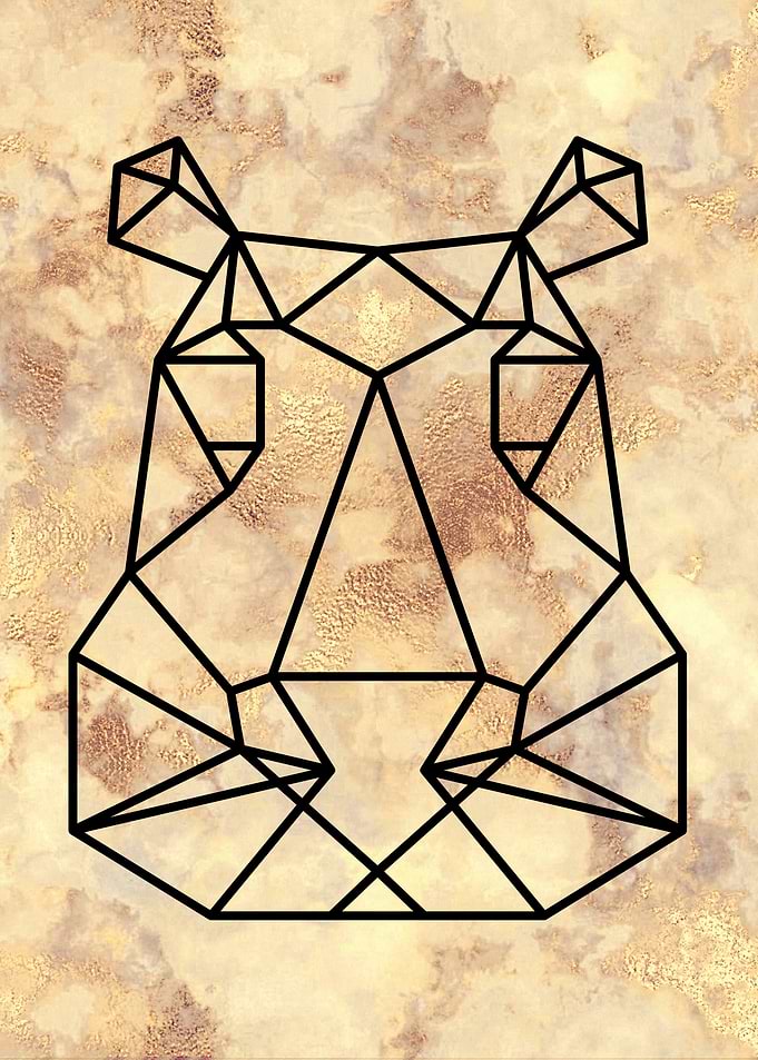 Geometric Hippo Art