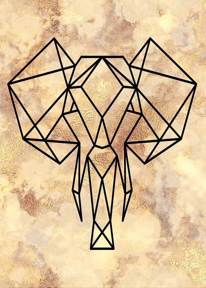 Geometric Elephant Art
