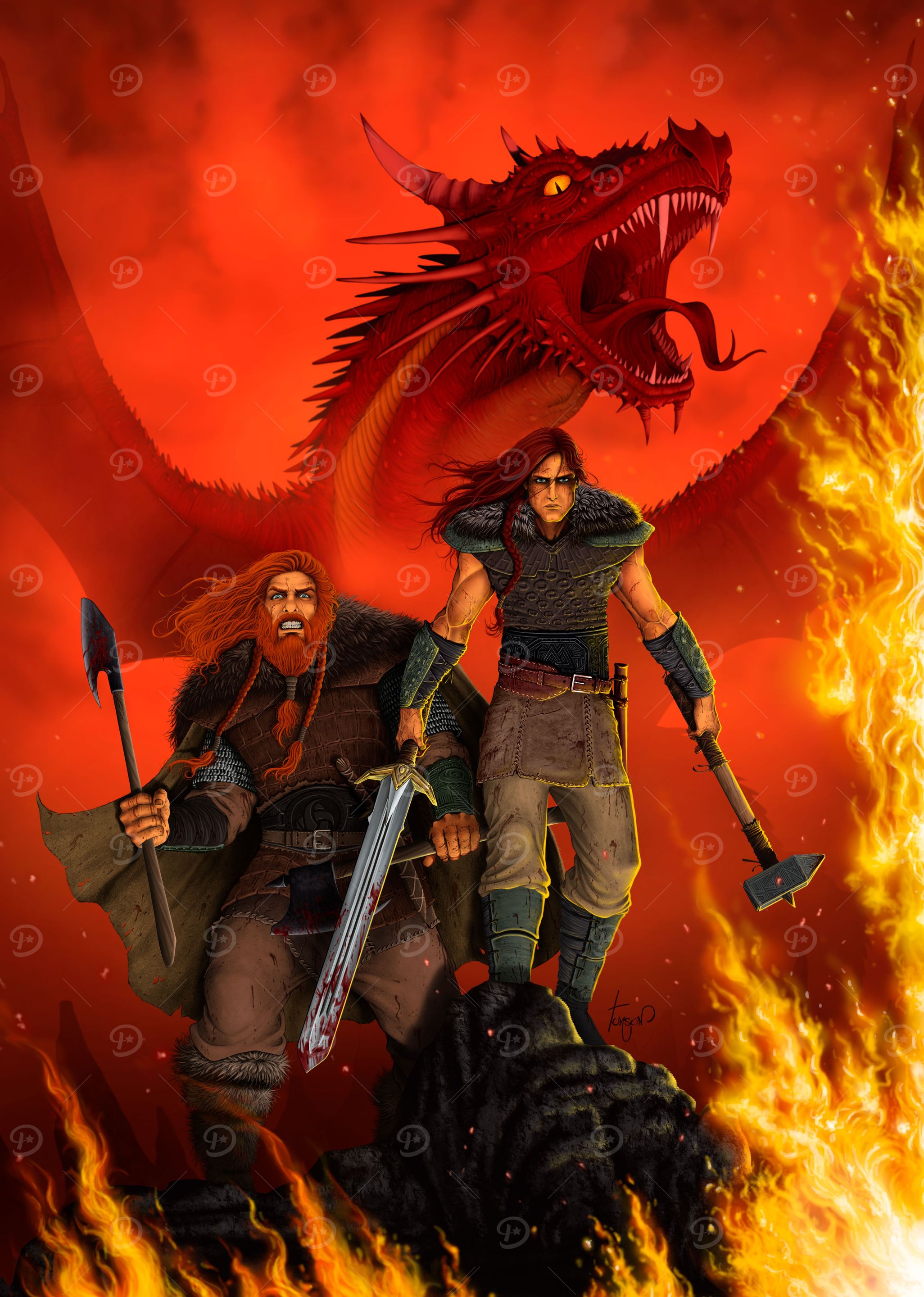 Dragon and Vikings