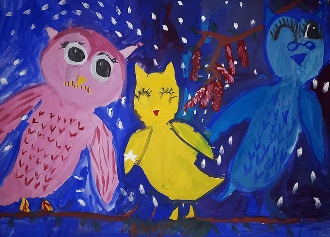 Three owls