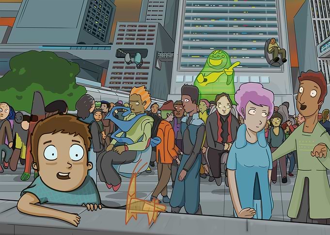 Kid in Future city
