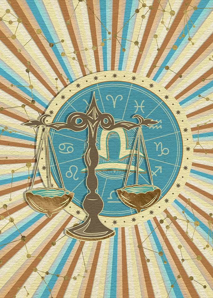 Vintage Libra Zodiac art