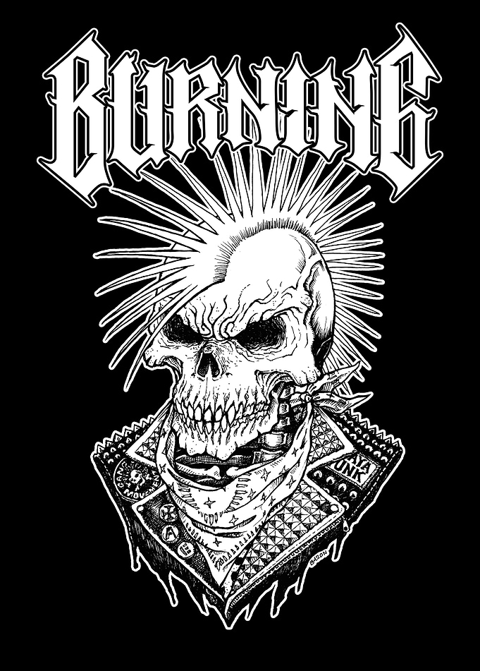 BURNING OLD SKULL DIE HARD