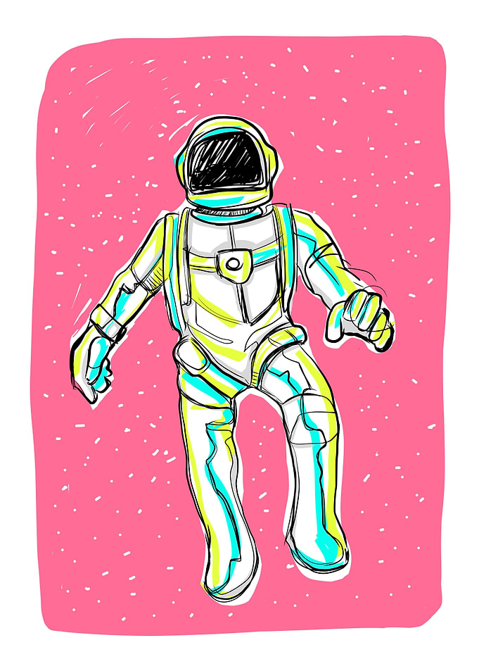 Astronaut and pink