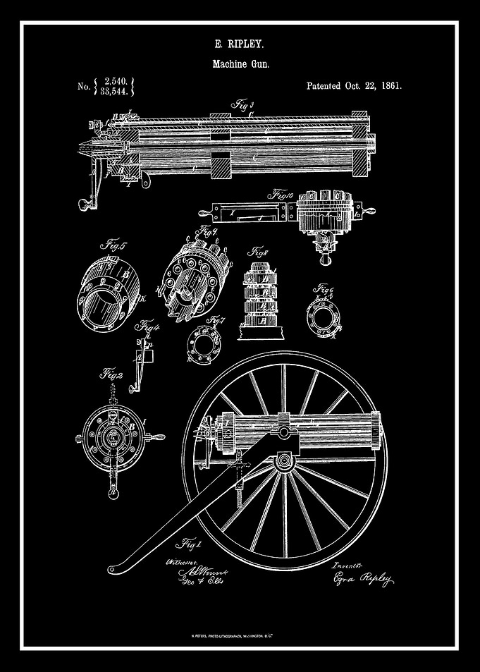 Patent Poster Machine Gun