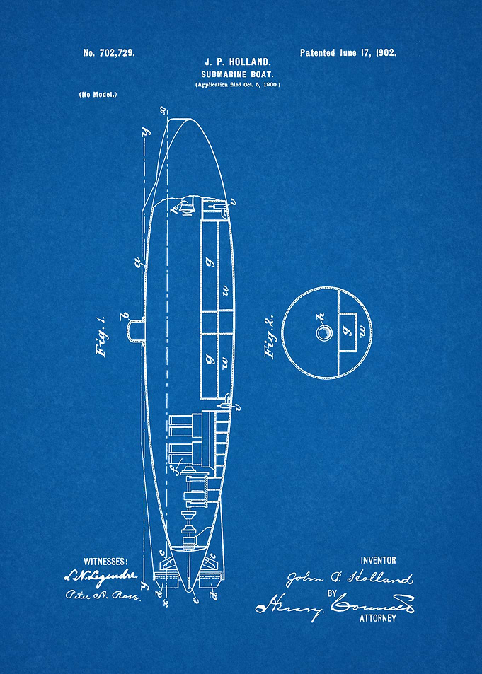 1900 Submarine Boat Patent