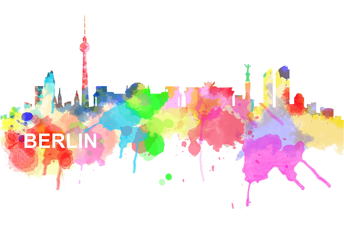 Berlin Skyline Watercolor