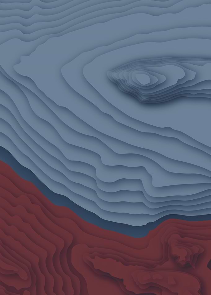 Ice and Fire Contour Map