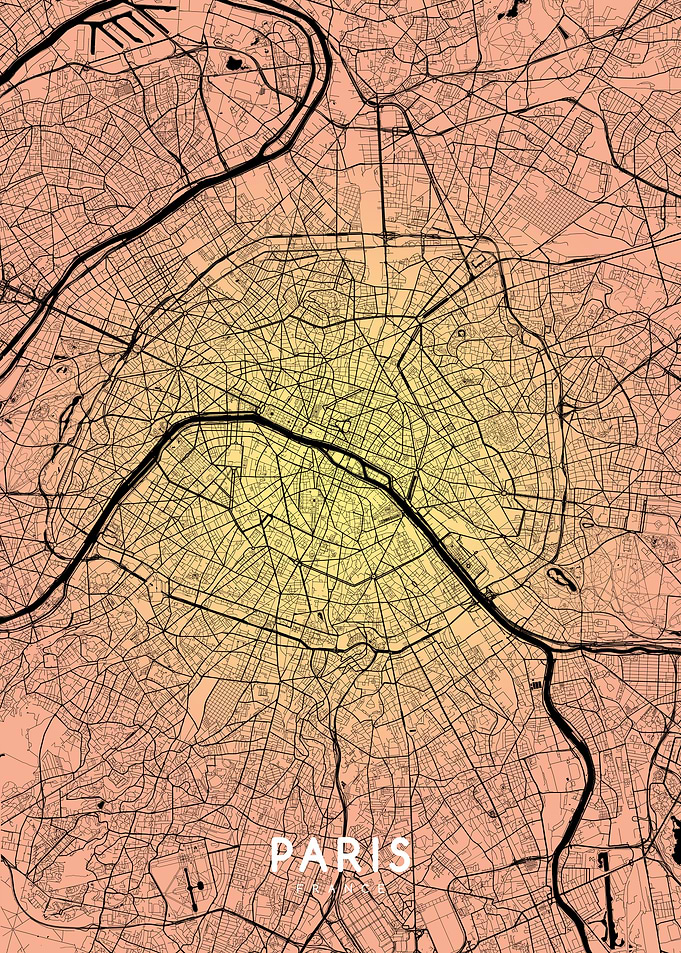 Paris map (pastelcolors)