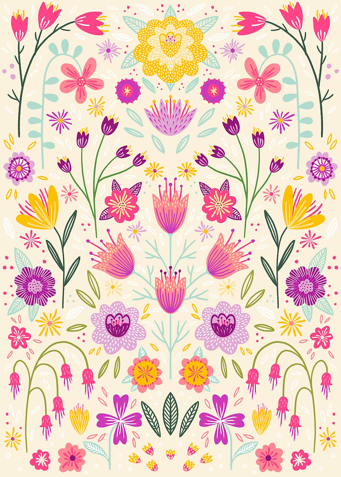 Bright Floral Symmetry