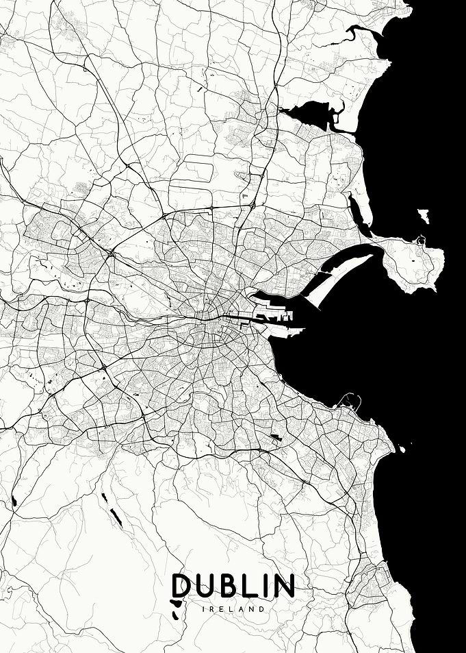 Dublin map white