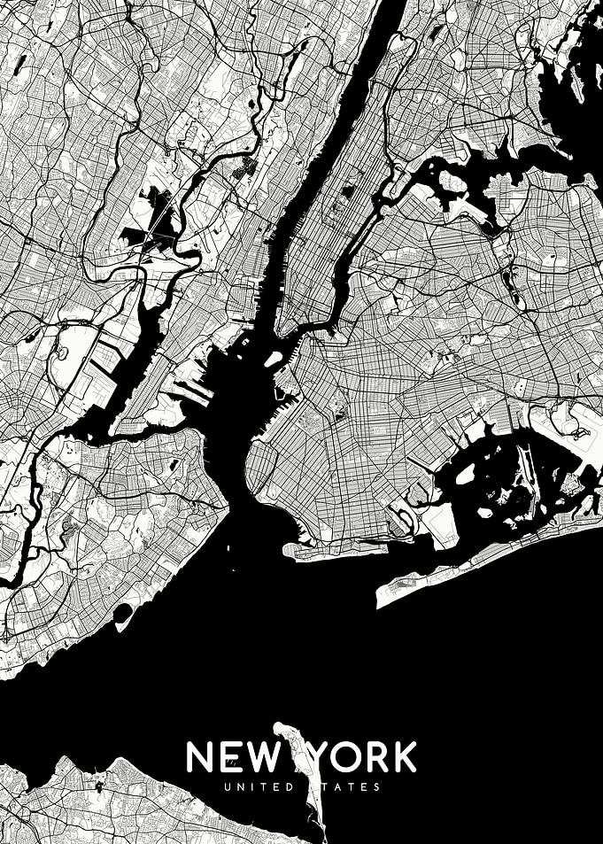 NY map white