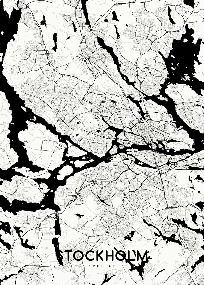 Stockholm map white