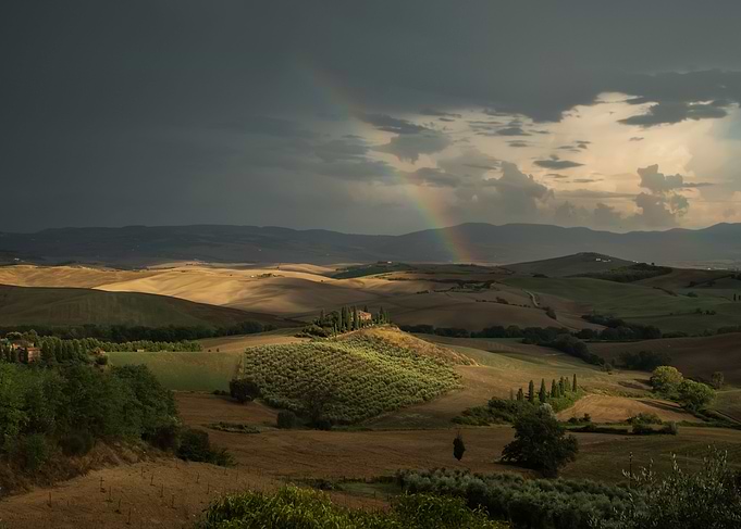 Landscape with a rainbow