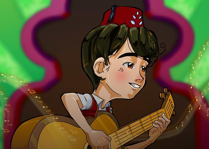 anime boy guitar