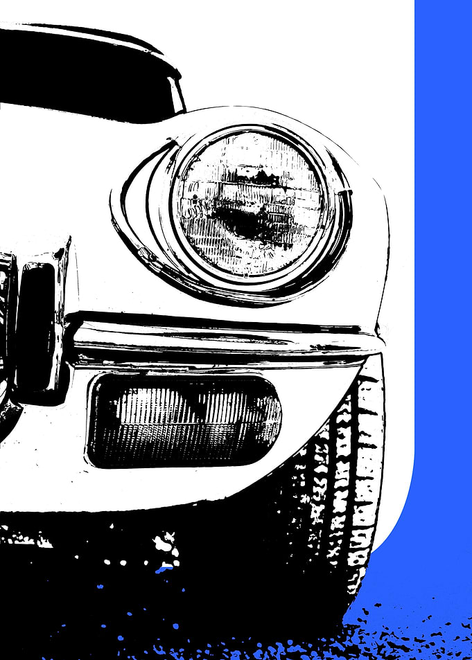 Classic Racing Car Blue