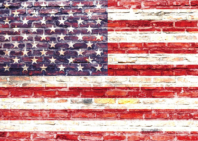 USA flag graffiti style