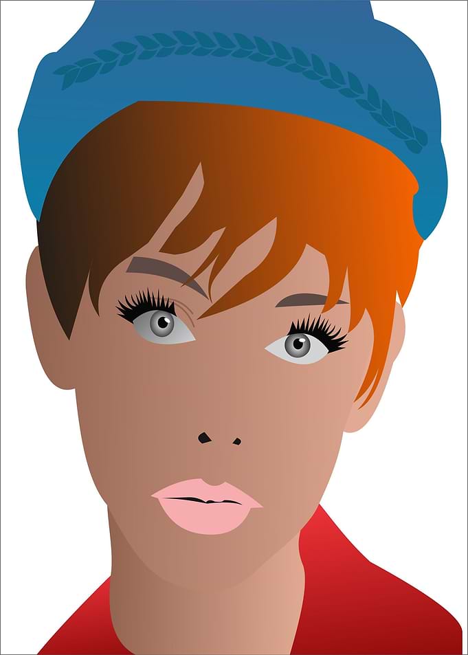 Girl with blue hat
