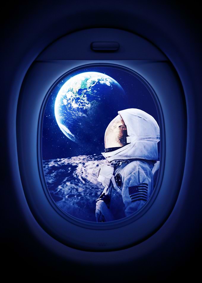 Far for home on airplane