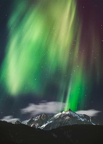 Colorful aurora borealis