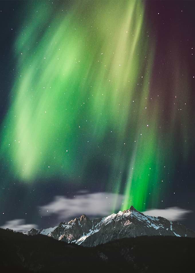 Colorful aurora borealis