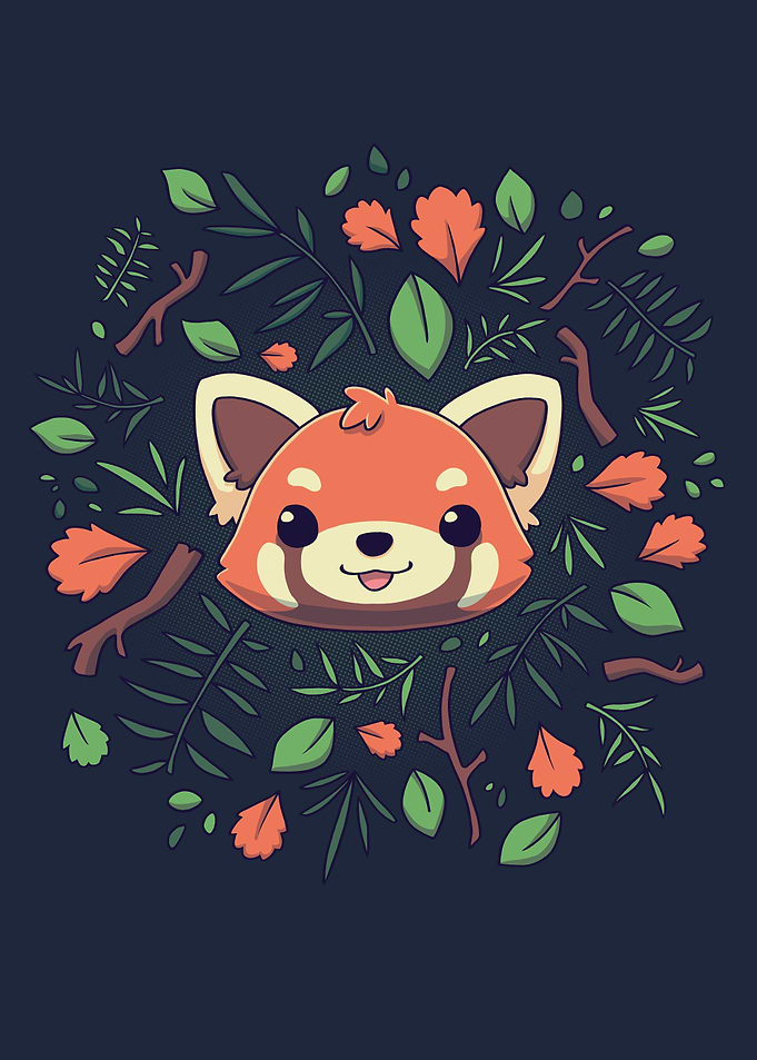 Red Panda Autumn Leaves