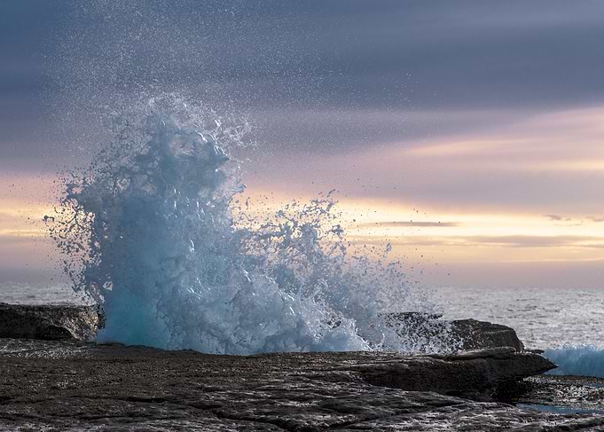 Crashing Wave at Sunrise