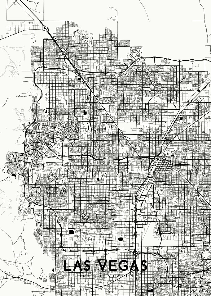 Las Vegas map white