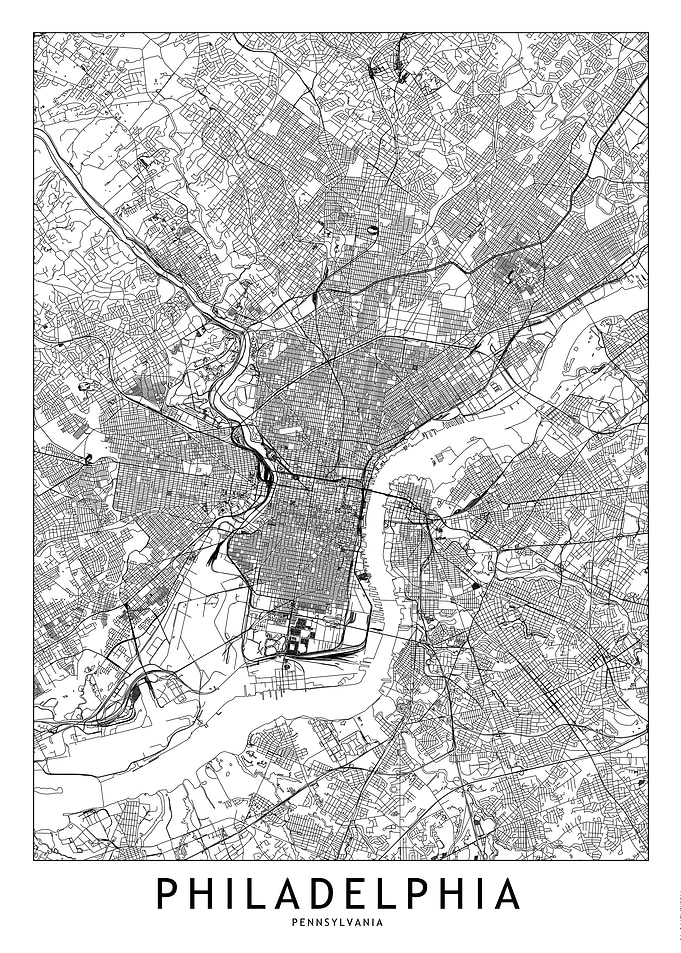 Philadelphia White Map