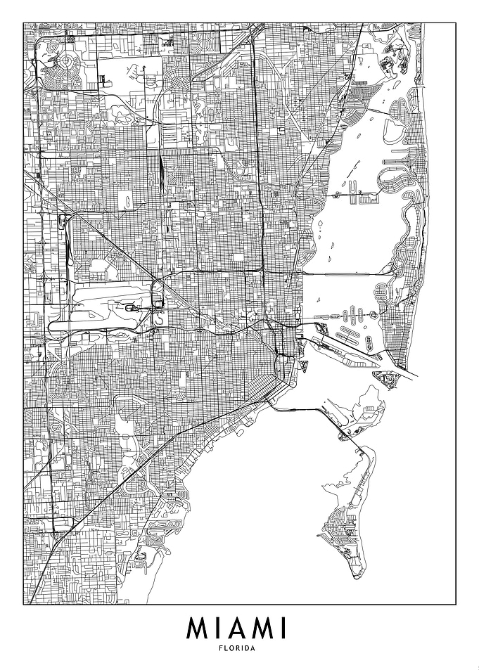 Miami White Map