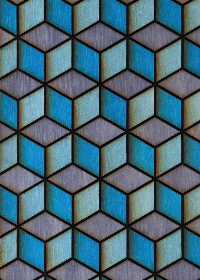 Grey Blue Cubes