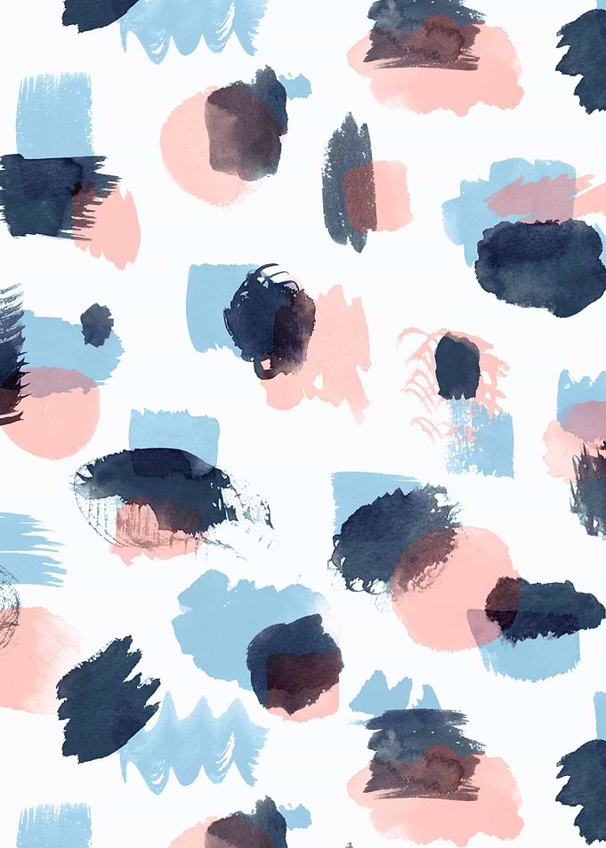 Blue Red Watercolor Dots
