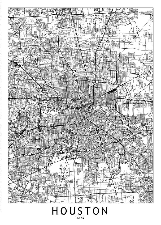Houston White Map
