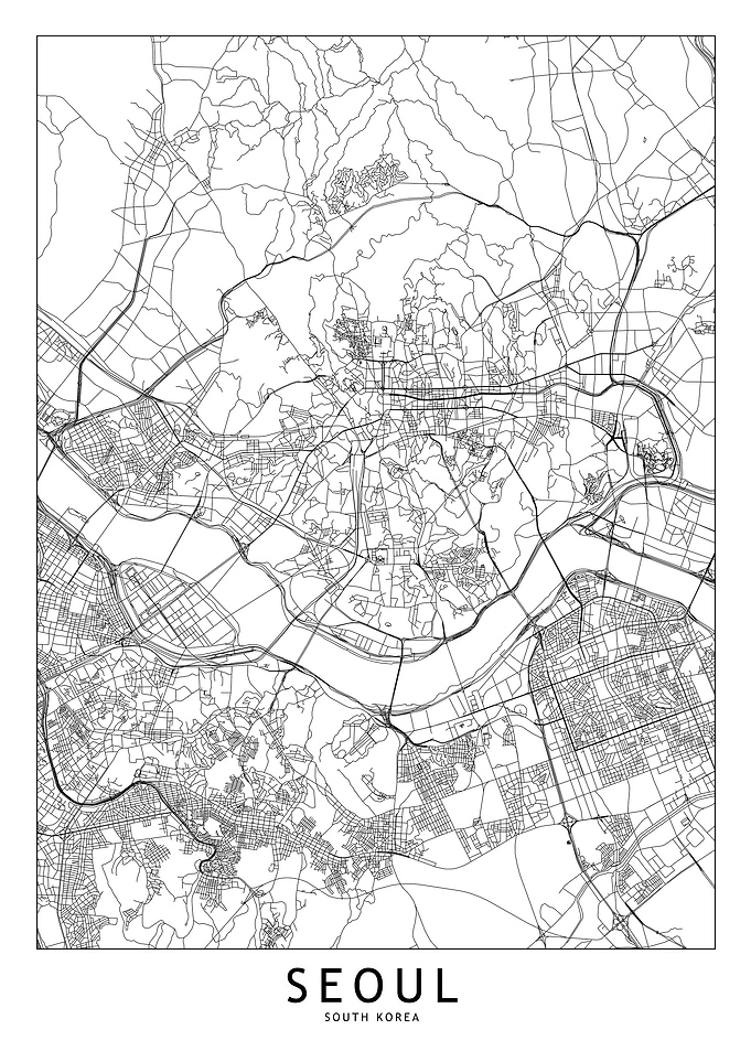 Seoul White Map
