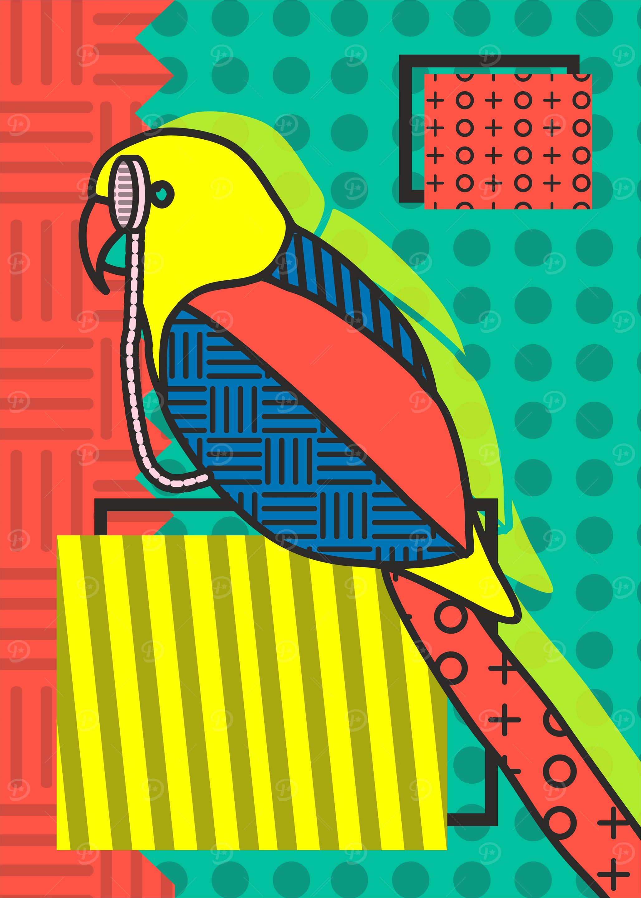 memphis style parrot