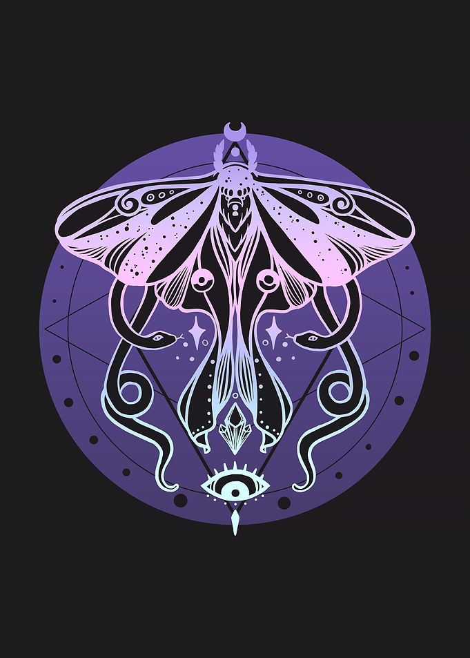 Luna Moth And Snakes