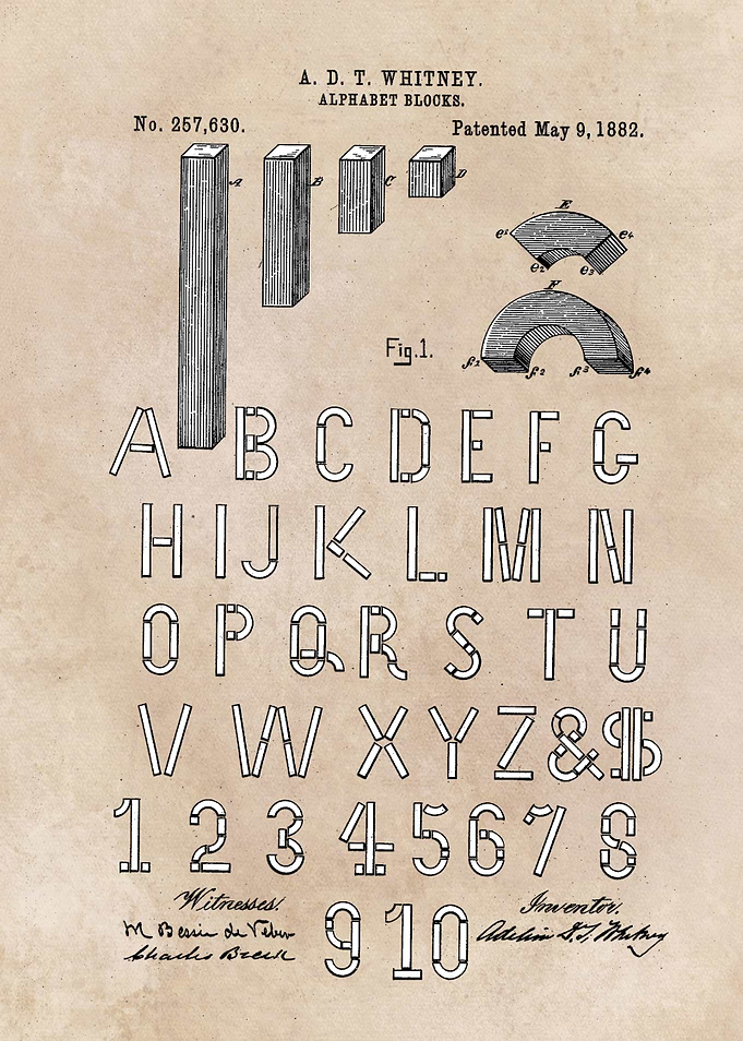 patent Whitney Alphabet bl