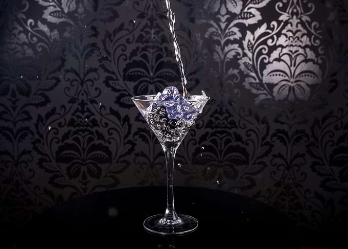 Watered Dice in Glass I