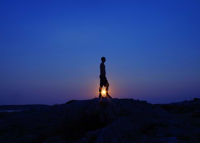 Man on hillside