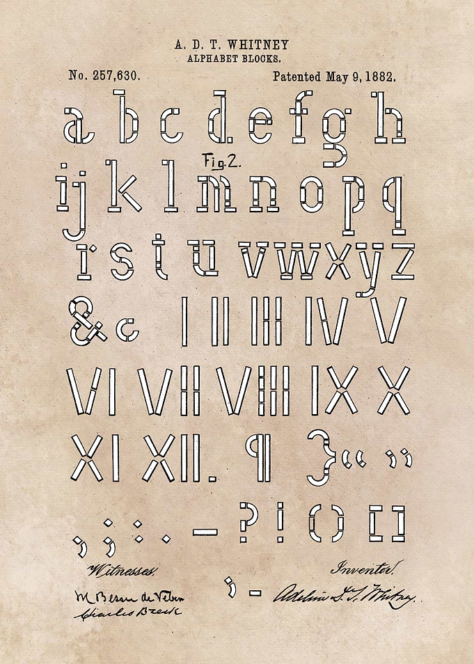 patent Whitney Alphabet bl