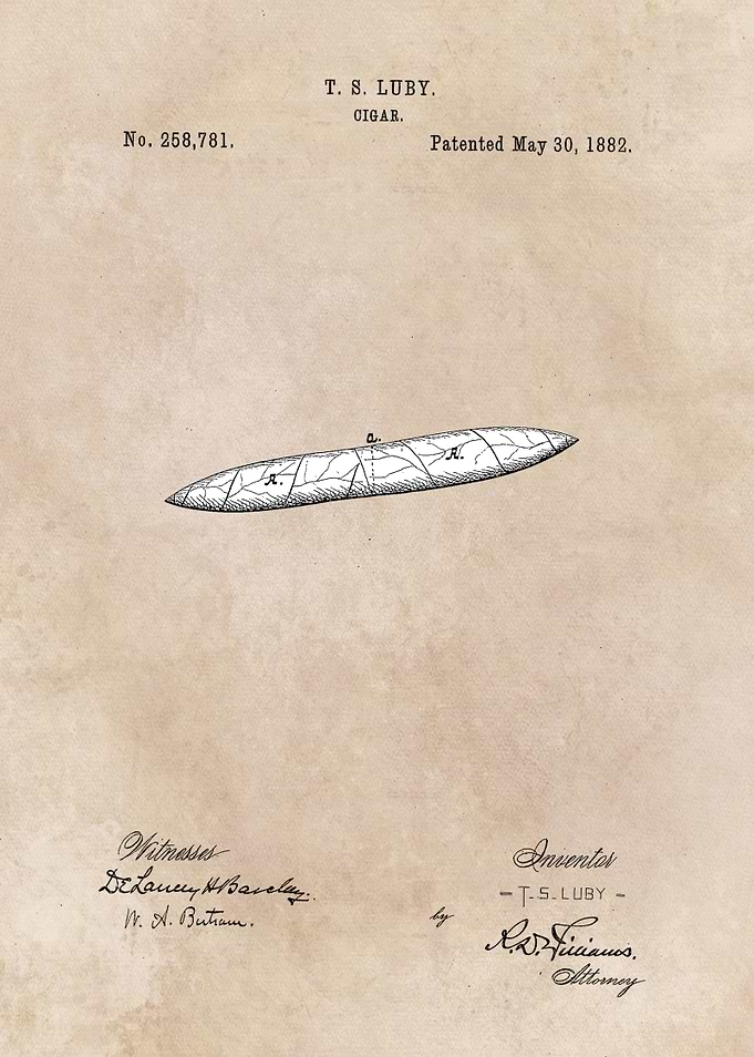 patent Luby Cigar 1882