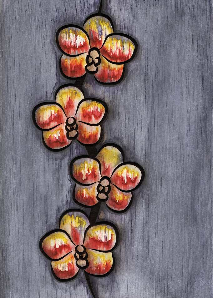 Grunge Fire Orchid