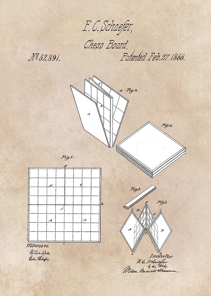 patent Schaefer Chess boar